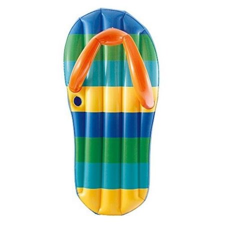OLYMPIAN ATHLETE 71 in. Beach Striped Flip Flop Inflatable Pool Float OL535844
